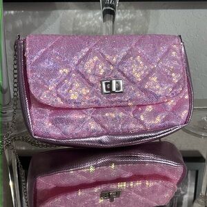 Pink Sequin Quilted girls Bag